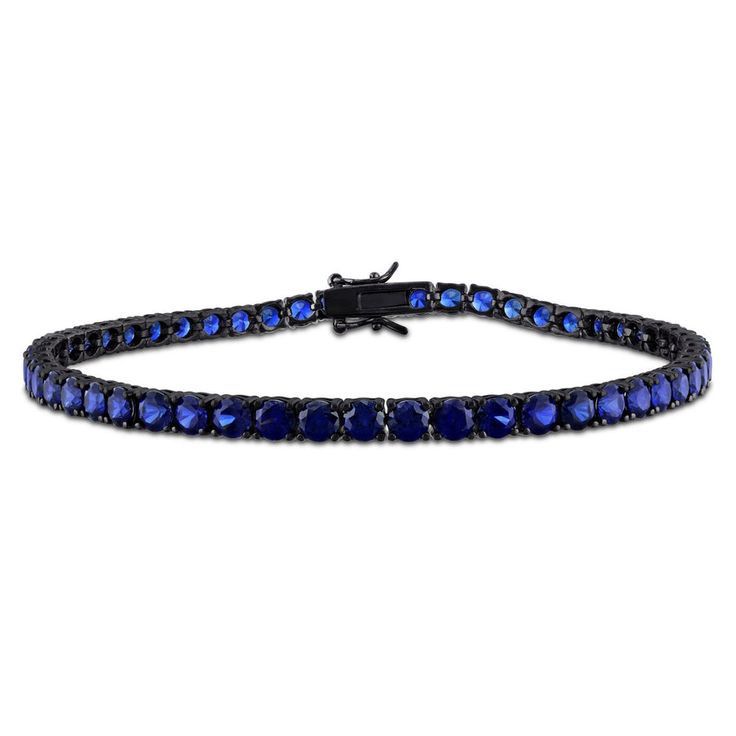 Ocean blue black tennis bracelet