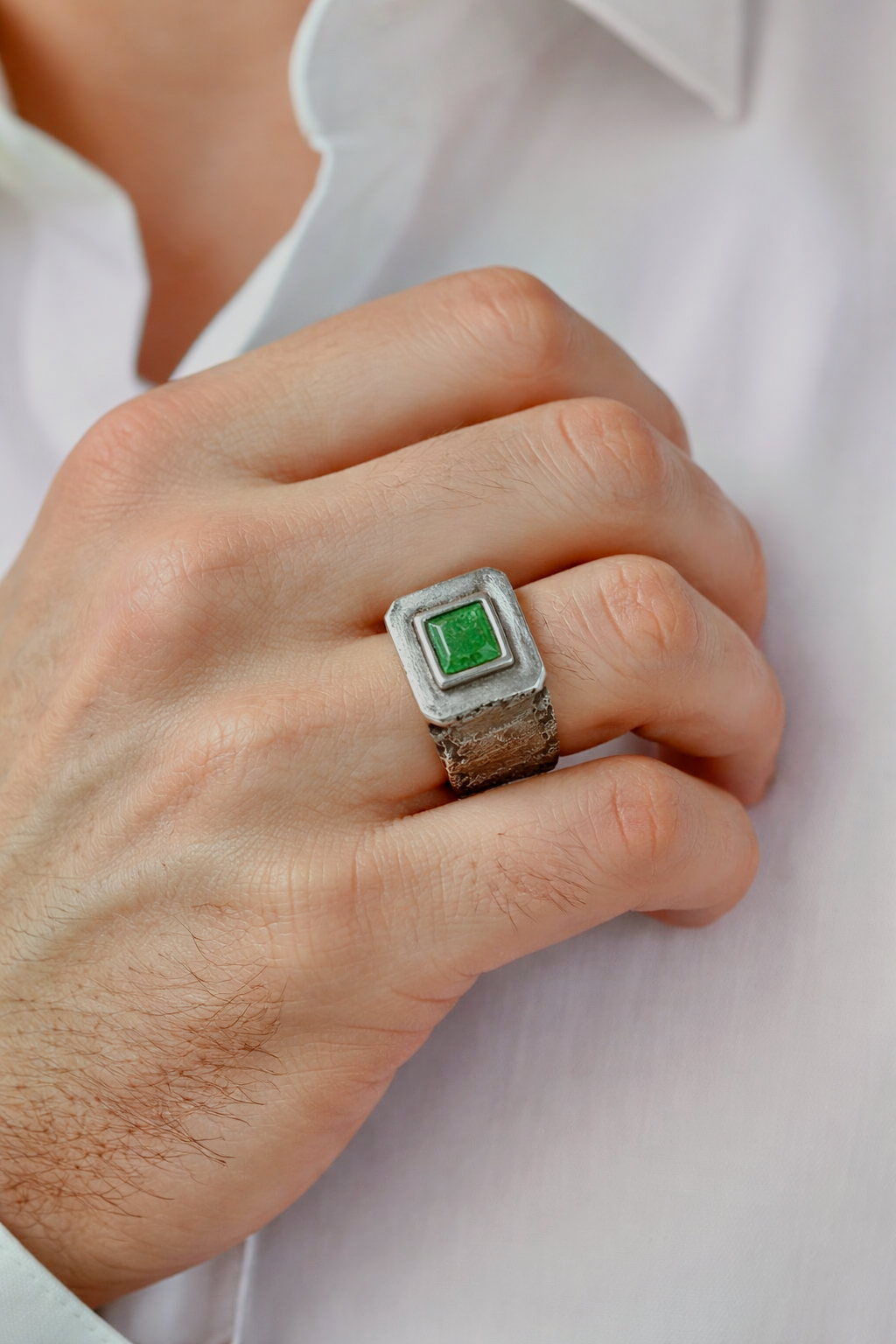 The Emerald Square Signet Ring